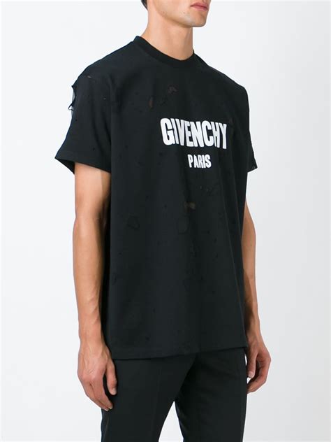 givenchy mens t-shirt|givenchy distressed t shirt.